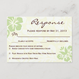 Beach Flowers RSVP - Green Kaartje