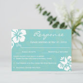 Beach Flowers RSVP Kaartje (Staand voorkant)