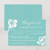 Beach Flowers RSVP Kaartje (Voorkant / Achterkant)