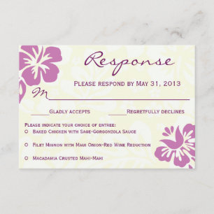 Beach Flowers RSVP - Paars Kaartje