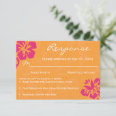 Beach Flowers RSVP - Sinaasappel & Fuschia (Staand voorkant)
