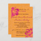 Beach Flowers - Sinaasappel/Fuschia (5 x 7) Kaart (Voorkant / Achterkant)