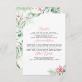 Beach Flowers Trouwinformatie Gast Kaart (Voorkant / Achterkant)