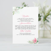 Beach Flowers Trouwinformatie Gast Kaart (Staand voorkant)