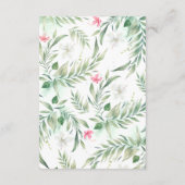 Beach Flowers Trouwinformatie Gast Kaart (Achterkant)