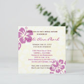 Beach Flowers Vrijgezellenfeest - Paars Kaart (Staand voorkant)