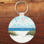 Beach Footprint & Seashells Sleutelhanger (Achterkant)