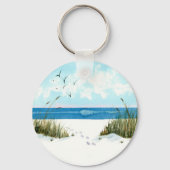 Beach Footprint & Seashells Sleutelhanger (Achterkant)