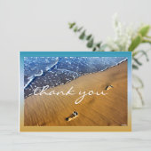 Beach Footstep Dank je blanco kaart (Staand voorkant)