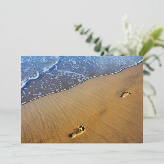Beach Footstep Uitnodiging (Staand voorkant)