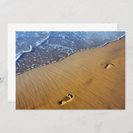 Beach Footstep Uitnodiging (Voorkant / Achterkant)