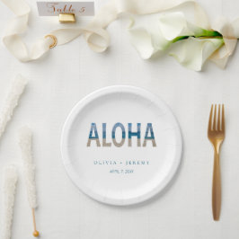 Beach foto Aloha Hawaii Destination Wedination Wed Papieren Bordje