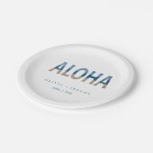 Beach foto Aloha Hawaii Destination Wedination Wed Papieren Bordje (Gekanteld)