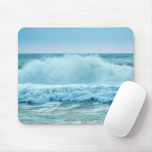 Beach foto Crashing Waves Blue Ocean Beach Muismat (Met muis)