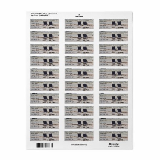 Beach foto etiket (Full Sheet)