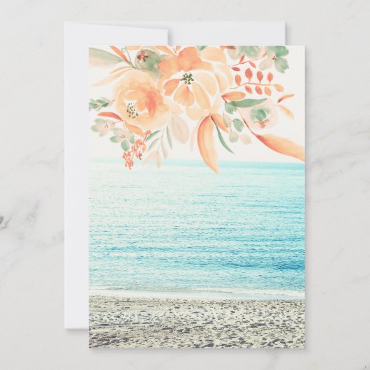 Beach foto floral waterverf boho vrijgezellenfeest kaart (Achterkant)