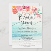 Beach foto floral waterverf herfst vrijgezellenfee kaart (Voorkant)