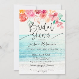 Beach foto floral waterverf herfst vrijgezellenfee kaart