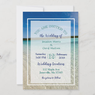Beach foto Ocean Clear Water Wedding Invitations Kaart