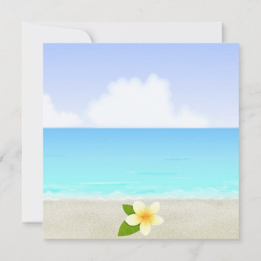 Beach & Frangipani Birthday Uitnodiging (Achterkant)
