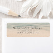 Beach Front Hawaii Weddenschap Return-adres Etiket (Insitu)