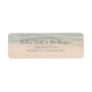  Beach Front Hawaii Weddenschap Return-adres Etiket