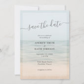 Beach Front  Hawaiian Photo Wedding Save The Date (Voorkant)