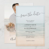 Beach Front  Hawaiian Photo Wedding Save The Date (Voorkant / Achterkant)