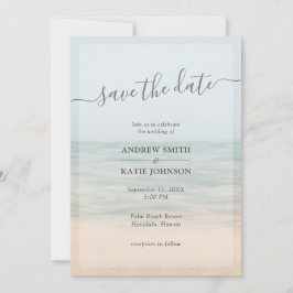 Beach Front  Hawaiian Photo Wedding Save The Date