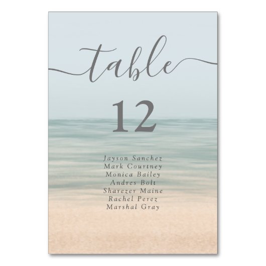Beach Front Hawaiian Weddenschap Table Kaart (Voorkant)
