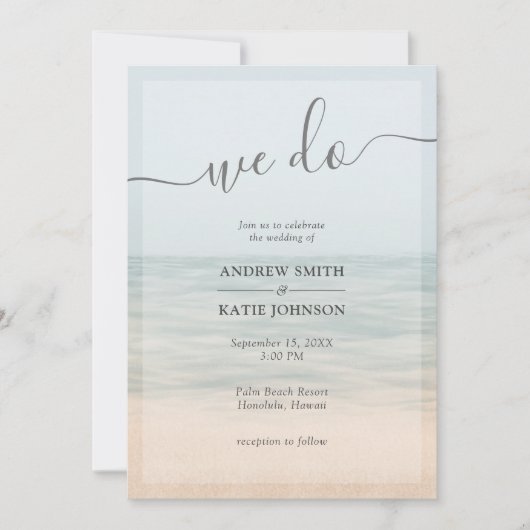 Beach Front Hawaiian Wedding Kaart (Voorkant)