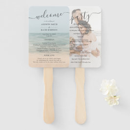 Beach Front  Hawaiian Wedding Programme Handwaaier