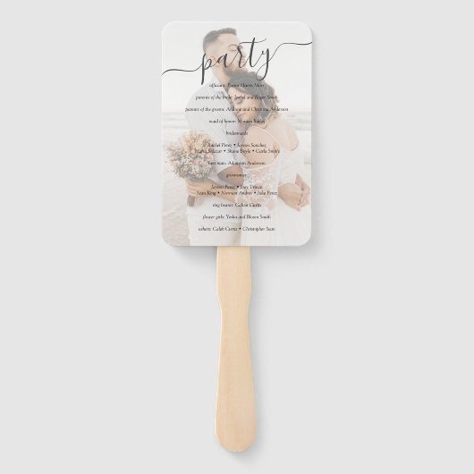 Beach Front  Hawaiian Wedding Programme Handwaaier (Achterkant)