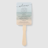 Beach Front Hawaiian Wedding Programme Handwaaier (Voorkant)
