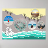 Beach Fun 5 Photo Collage Poster (Voorkant)
