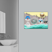 Beach Fun 5 Photo Collage Poster