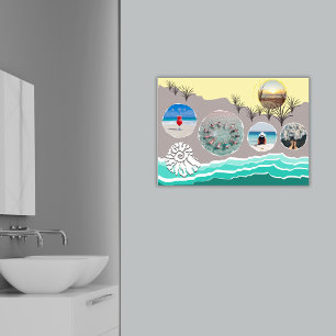 Beach Fun 5 Photo Collage Poster