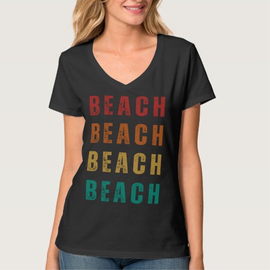 Beach Fun and Vintage Style T-shirt (Voorkant)