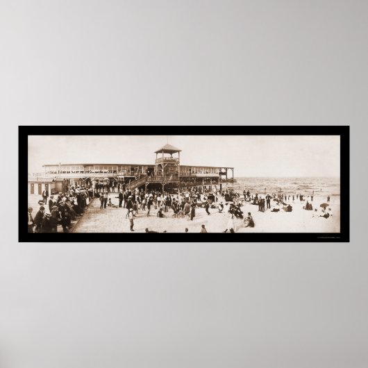 Beach Fun Asbury Park Foto 1902 Poster (Voorkant)