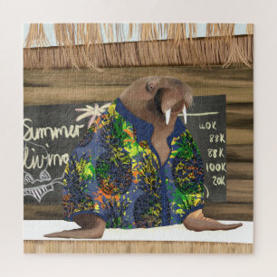 Beach Fun Hawaiian Walrus Legpuzzel