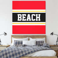 BEACH Fun Helder Rood Zwart Wit Gele Strepen
