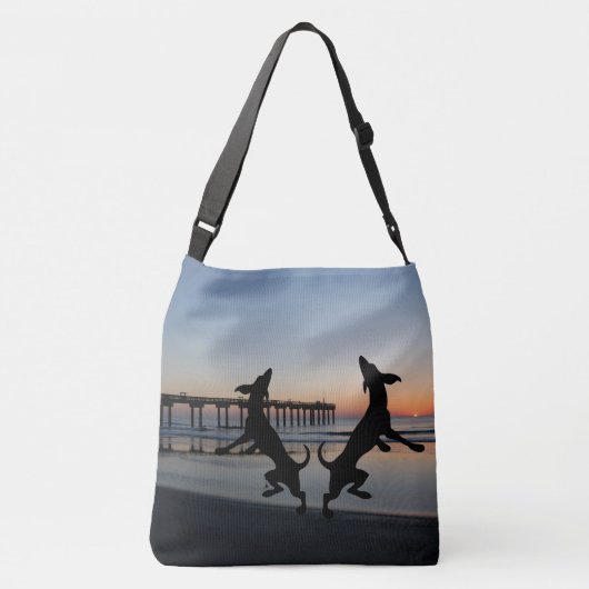 "Beach Fun Hondenliefhebbers Crossbody Tas (Achterkant)