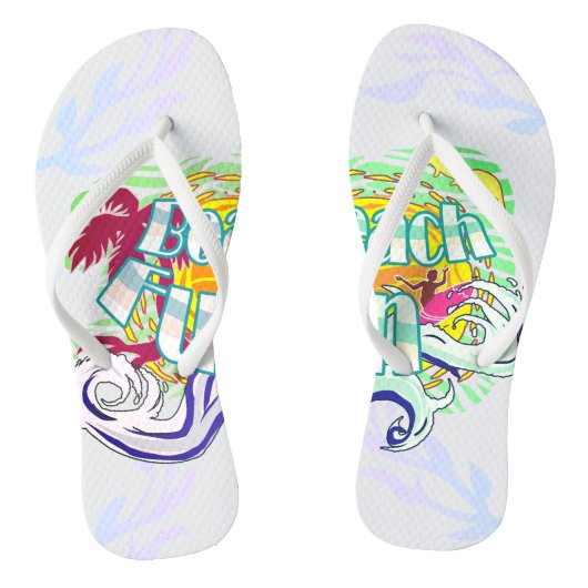 Beach Fun Surfer White Teenslippers (Voetbed)