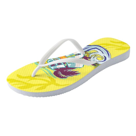 Beach Fun Surfer Yellow Teenslippers (Schuin)