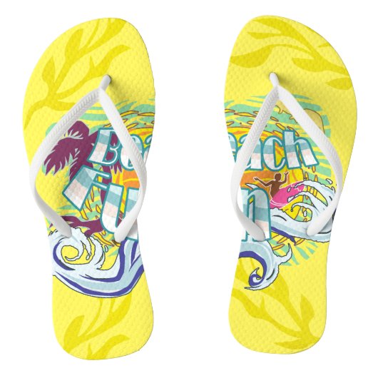Beach Fun Surfer Yellow Teenslippers (Voetbed)