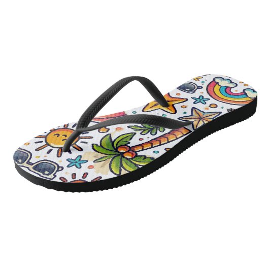Beach Fun Vibes elementen Teenslippers (Schuin)