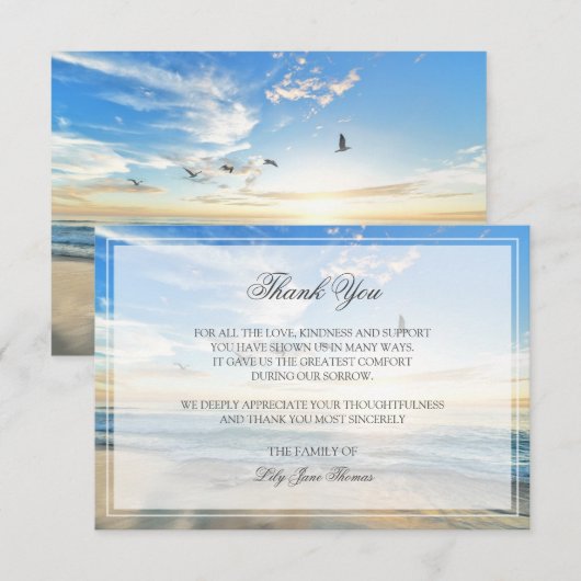 Beach Funeral - Hartelijk dank | Memorial Card Bedankkaart (Voorkant / Achterkant)