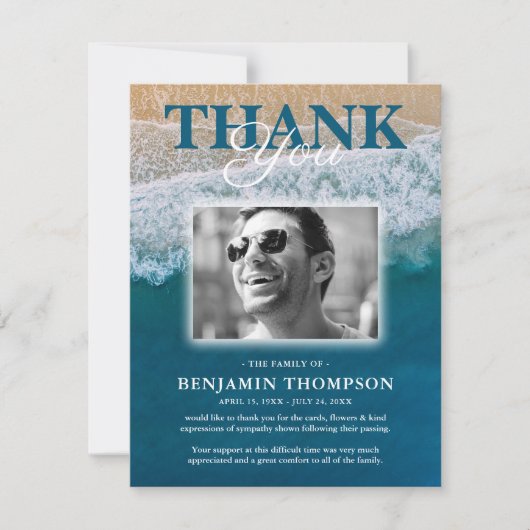 Beach Funeral Memorial Bedankkaart (Voorkant)