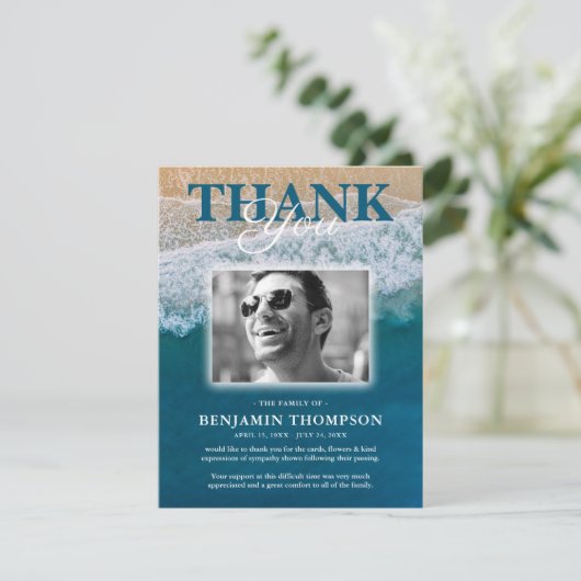 Beach Funeral Memorial Bedankkaart (Staand voorkant)