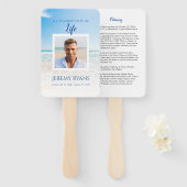 Beach Funeral Memorial Hand Fan Handwaaier (Voorkant en achterkant)